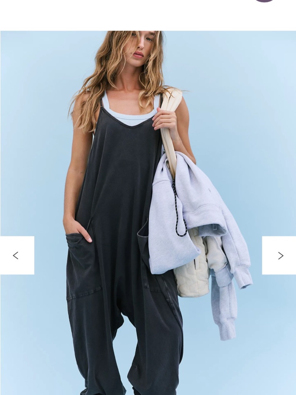 FP Movement by Free People Washed Black Relaxed Jumpsuit
